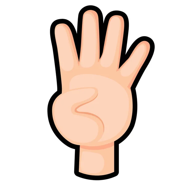 Contando Hand Finger Numero Quattro Vettore Illustrazione — Vettoriale Stock