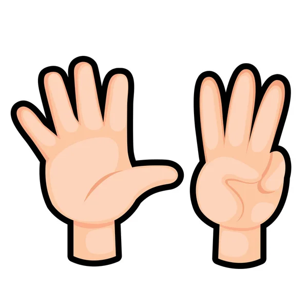Contando Hand Finger Número Ocho Vector Ilustración — Archivo Imágenes Vectoriales