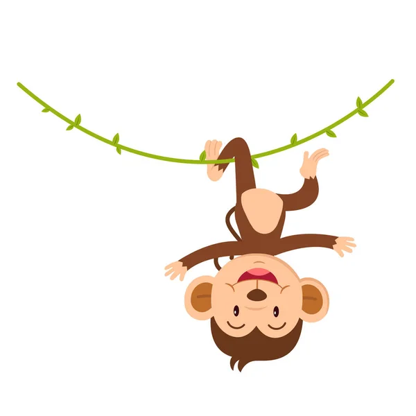 Bonito Desenho Animado Personagem Macaco Fundo Branco Ilustração — Vetor de Stock