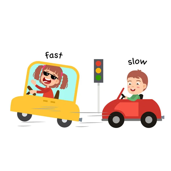 Fast Slow Vector Illustration — Stock Vector
