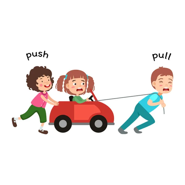 Push Pull Vector Illustration — Stock Vector