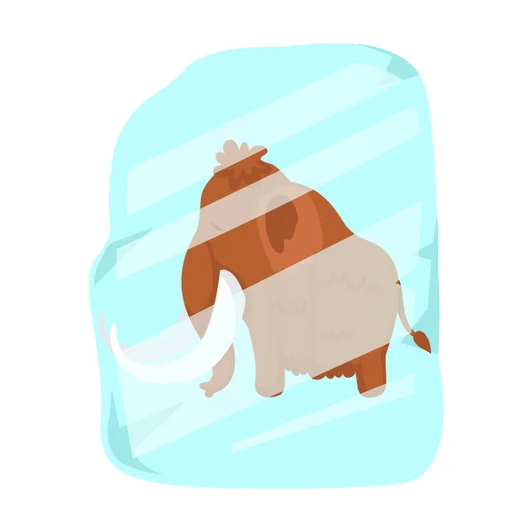 Mammut Congelato Nel Vettore Illustrazione Ghiaccio — Vettoriale Stock
