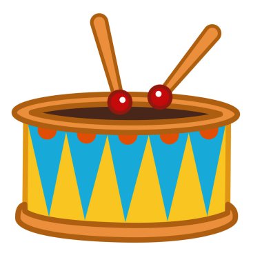 Beyaz arkaplan illüstrasyonunda davul
