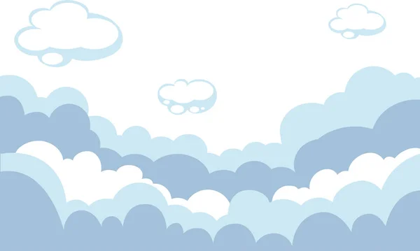 Céu Com Nuvens Sobre Fundo Branco Ilustração —  Vetores de Stock
