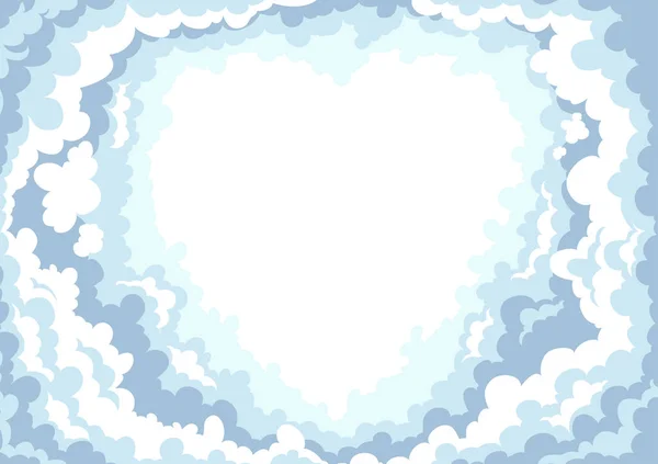 Himmel Mit Wolken Auf Weißem Hintergrund Illustration — Stockvektor