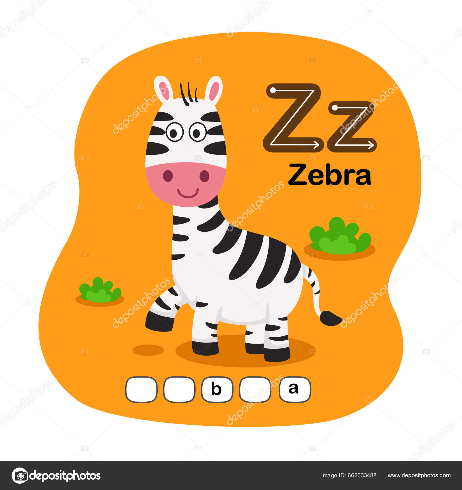 Illustration Isolated Animal Alphabet Letter Zebra Stock Vector by