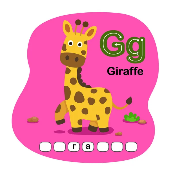 Illustration Isolated Animal Alphabet Letter Giraffe — Stockvektor
