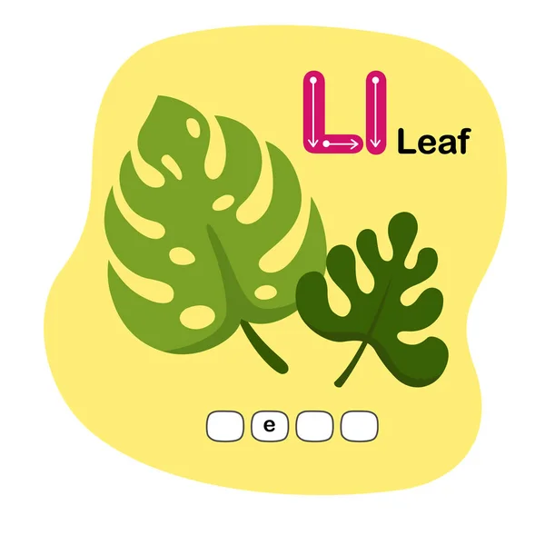 Illustration Alphabet Isolé Lettre Leaf — Image vectorielle