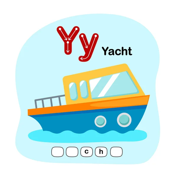 Illustration Isolated Alphabet Letter Yacht — Stock Vector