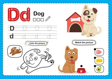 Illustration Isolated Animal Alphabet Letter D-Dog