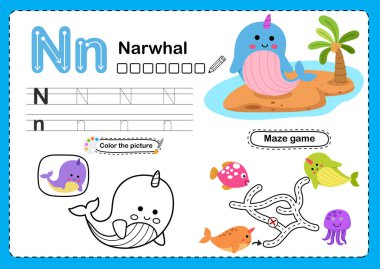 Hayvanlar Alfabesini İzole Etme Harfi N-Denizgergedanı