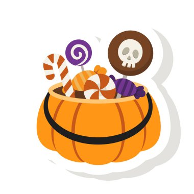 İllüstrasyon Cadılar Bayramı Balkabağı çıkartma simgesi