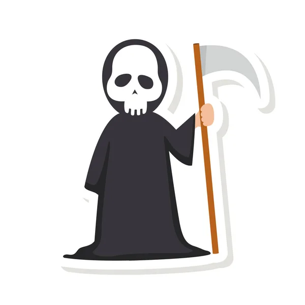Illustration Halloween Diable Autocollant Icône — Image vectorielle