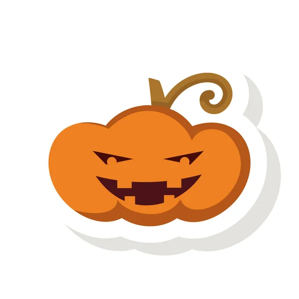 Illustration Halloween Citrouille Autocollant Icône — Image vectorielle