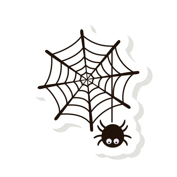 Llüstrasyon Cadılar Bayramı Örümcek Çıkartması Simgesi — Stok Vektör