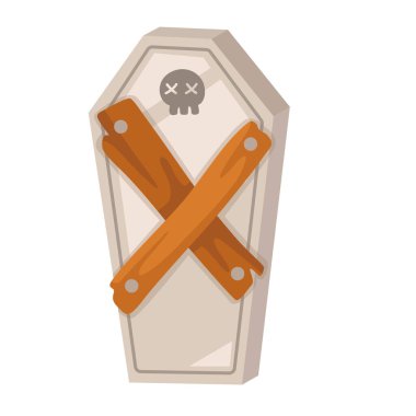 İllüstrasyon Cadılar Bayramı tabut simgesi vektörü