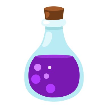 İllüstrasyon cadı iksiri şişe ikonu vektörü