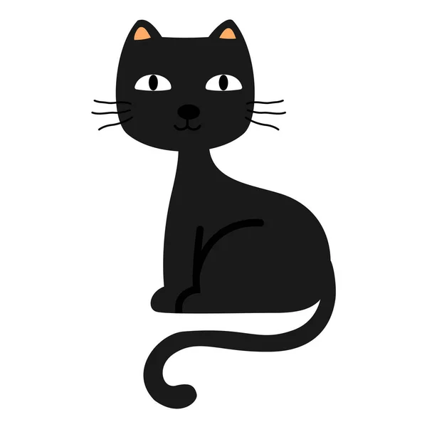 Ilustración Halloween Gato Símbolo Vector — Vector de stock