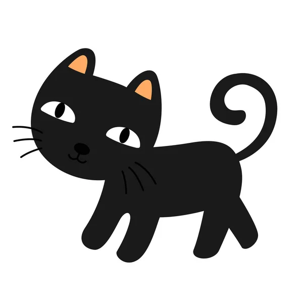 Ilustración Halloween Gato Símbolo Vector — Vector de stock