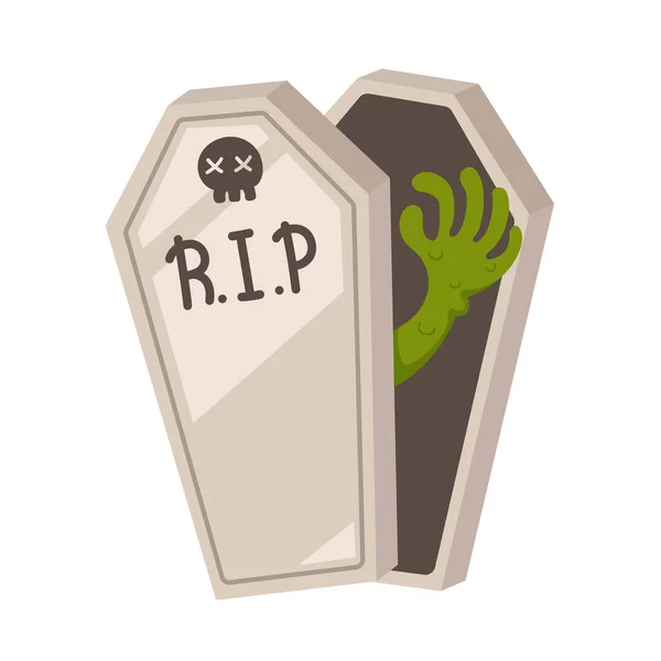 Illustration Halloween Cercueil Icône Vecteur — Image vectorielle