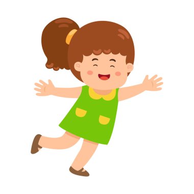 Sevimli küçük kız mutlu bir kutlama pozu ver.