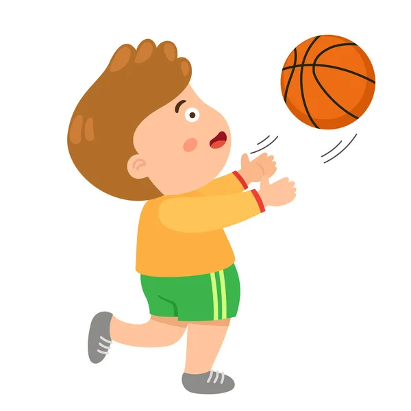 Basketbol Oynayan Çocuk — Stok Vektör