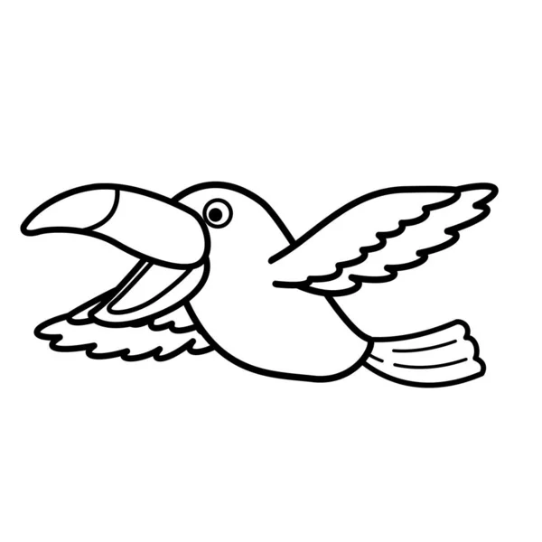 Illustration Black White Hornbill — Stock Vector