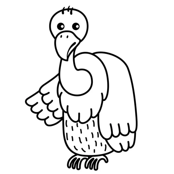 Illustration Black White Vulture — Stock Vector