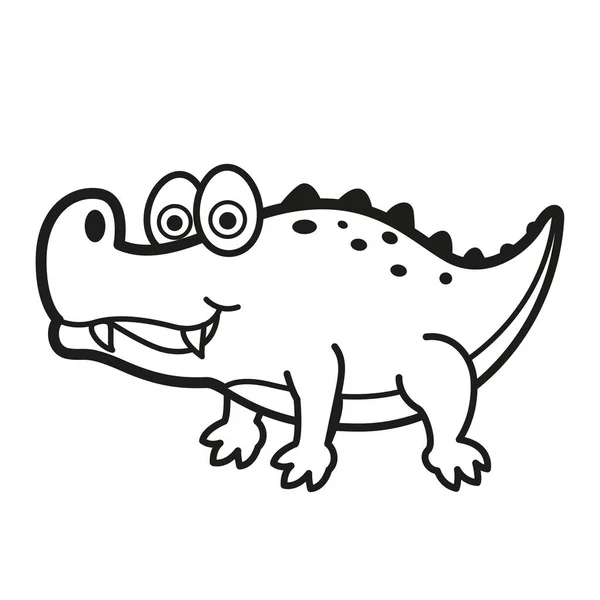 Illustrazione Alligatore Bianco Nero — Vettoriale Stock
