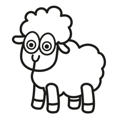 İllüstrasyon kara ve beyaz koyun