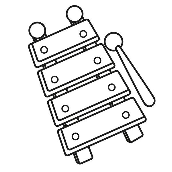 Ilustrace Černobílý Xylofon — Stockový vektor