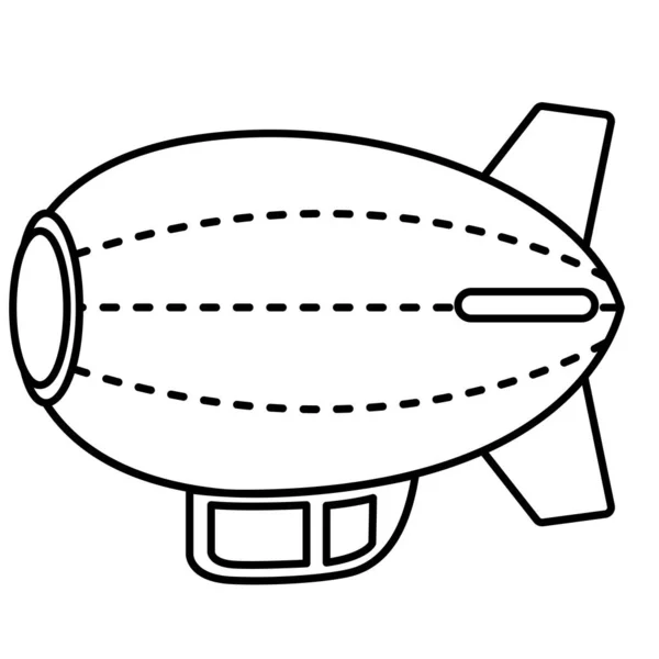 Ilustração Preto Branco Zeppelin — Vetor de Stock