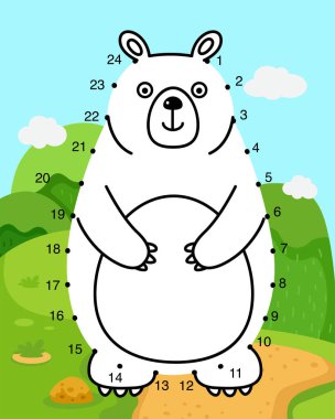 Çocuk vektör illüstrasyonu için numaralar oyun eğitimi oyunu ve boyama kitabı