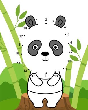 Çocuk vektör illüstrasyonu için numaralar oyun eğitimi oyunu ve boyama kitabı