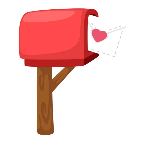 Векторная Иллюстрация Красного Почтового Ящика — стоковый вектор