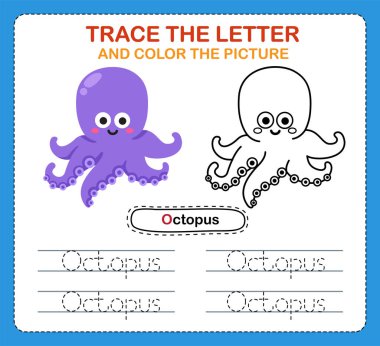 İngiliz alfabesinin ve boyama kitabının kalıntıları. Anaokulu öğrencileri için el yazısı pratiği.