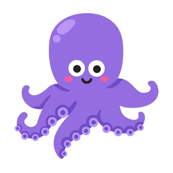 Illustration Octopus White Background Vector — Stock Vector