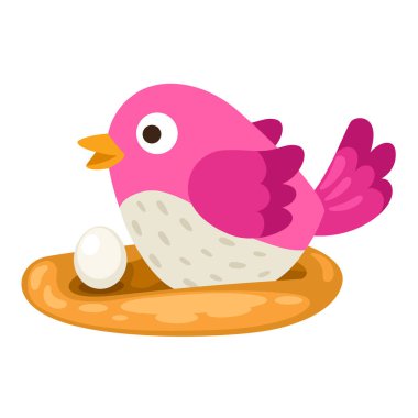 Beyaz arkaplandaki kuş karakteri