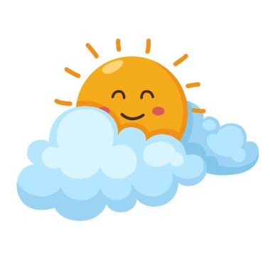 Yaz güneşi gülümseme vektör illüstrasyonunu hissediyor