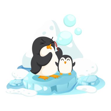 İzole edilmiş penguen vektörünün gösterimi