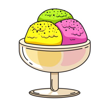 El çizimi dondurma karakteri çizimi, vektör