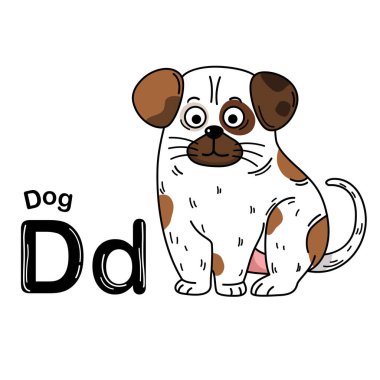 Görüntü Ayrı Hayvanlar Alfabesi D-Dog Harfi