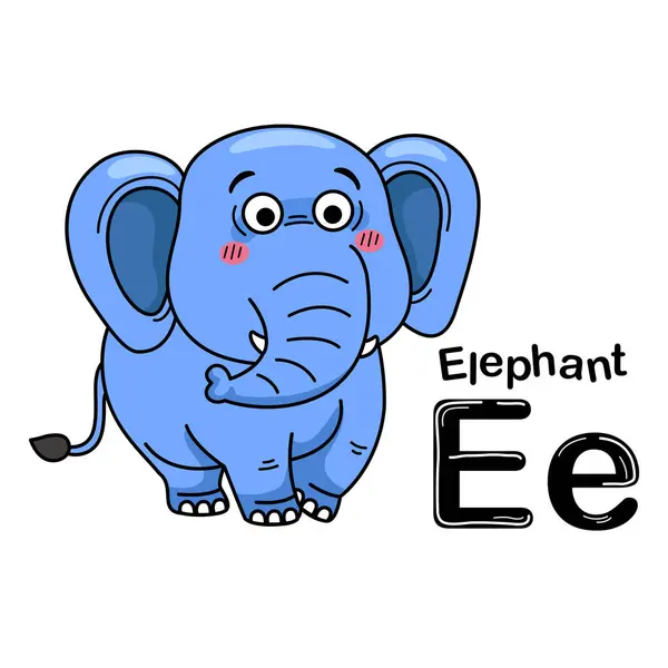 Illustrazione Alfabeto Animale Isolato Lettera Elefante Grafiche Vettoriali