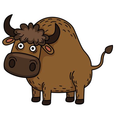 Arkaplan vektöründe renkli öküz anahatlarının çizimi