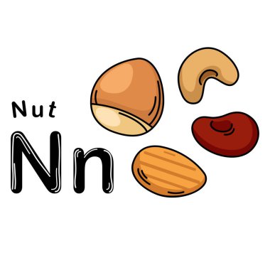 Görüntü İzole Alfabe Harfi N-Nut