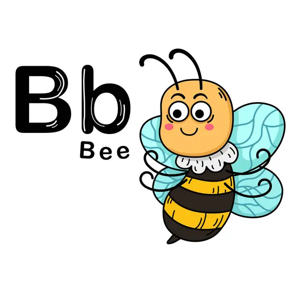 Görüntü Ayırıcı Hayvan Alfabesi Bee Harfi — Stok Vektör