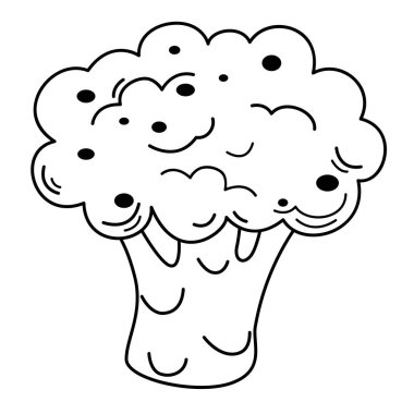 Arkaplan vektöründe brokoli ana hatlarının gösterilmesiName