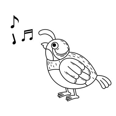 El çizimi bülbül karakter illüstrasyonu, vektör