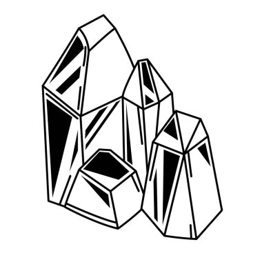 Arkaplan vektöründe kuvars kristal anahatlarının çizimi