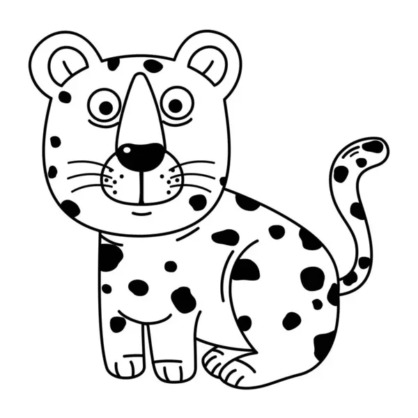 Handritad Jaguar Karaktär Illustration Vektor Vektorgrafik